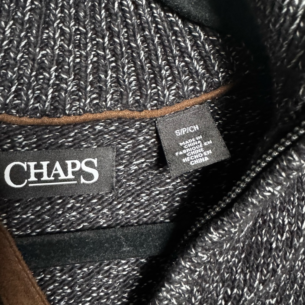 Chaps Men's Charcoal Zip-Up Sweater - Picture 4 of 4